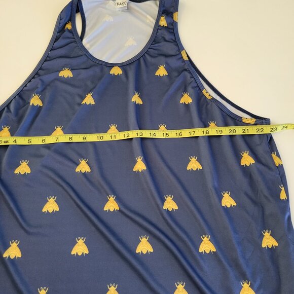 Tulio Mens Tank Top and Shorts Matching Set Navy Blue and Gold Bee AOP 3XL 2XL - Picture 10 of 11